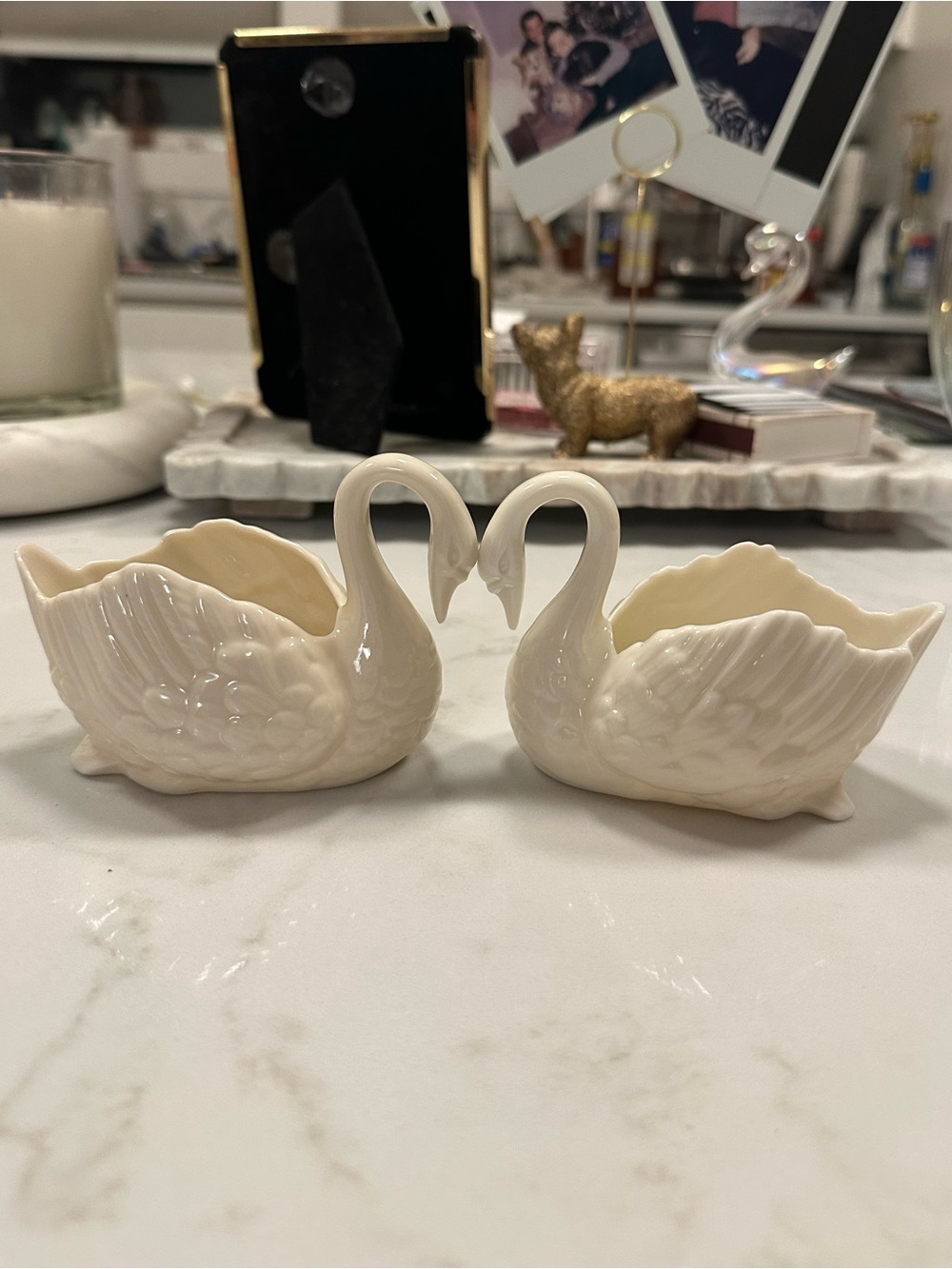 Vintage Pair of Lenox Swan Trinket Dishes